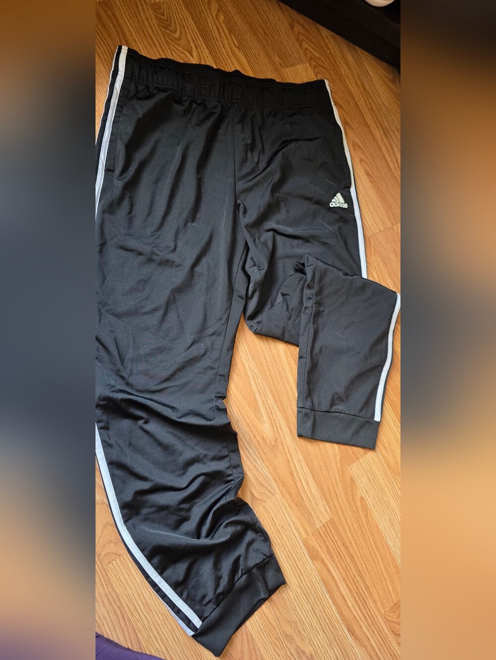 Adidas Sweatpants Mens Extra Large Black Track Pants Striped